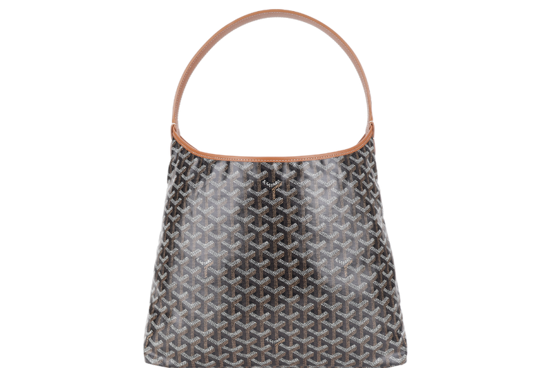 GOYARD BOHEME HOBO BLACK & TAN GOYARDINE WITH POUCH AND DUST COVER