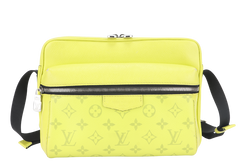 LOUIS VUITTON MONOGRAM TAIGARAMA OUTDOOR NEON YELLOW WITH STRAPS, DUST COVER AND BOX