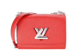 LOUIS VUITTON M50523 TWIST MM RED MEDIUM EPI LEATHER SILVER HARDWARE WITH DUST COVER