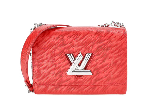 LOUIS VUITTON M50523 TWIST MM RED MEDIUM EPI LEATHER SILVER HARDWARE WITH DUST COVER