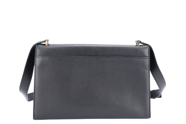 CELINE VINTAGE BLACK TURN LOCK SHOULDER BAG WITH GOLD HARDWARE MC98-1 NO DUST COVER