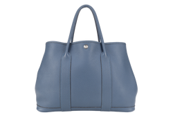 HERMES GARDEN PARTY 36 NEGONDA BLUE COLVERT SILVER HARDWARE STAMP R SQUARE (YEAR 2014) WITH DUST COVER