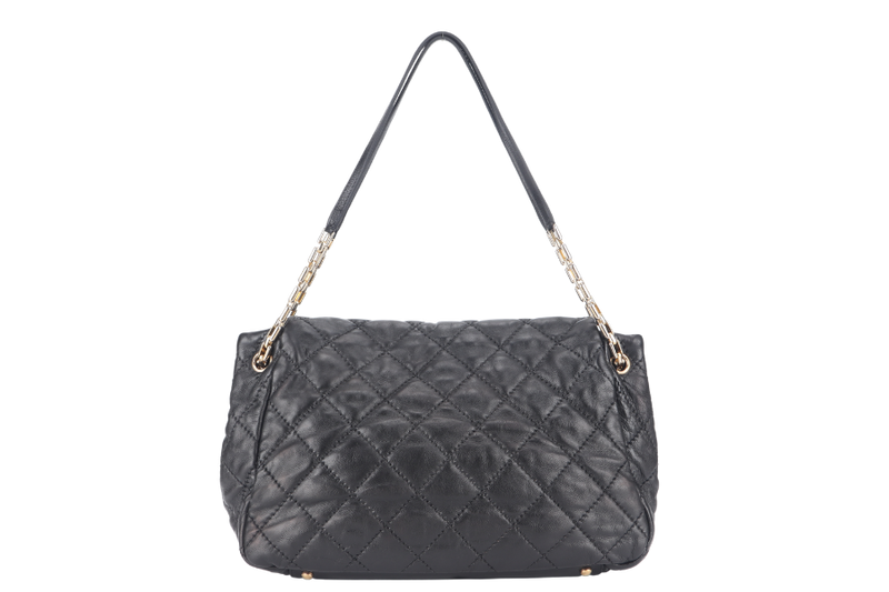 CHANEL RETRO CHAIN ACCORDIAN FLAP LARGE GREY LAMBSKIN LEATHER GOLD HARDWARE (1446xxxx) WITH DUST COVER