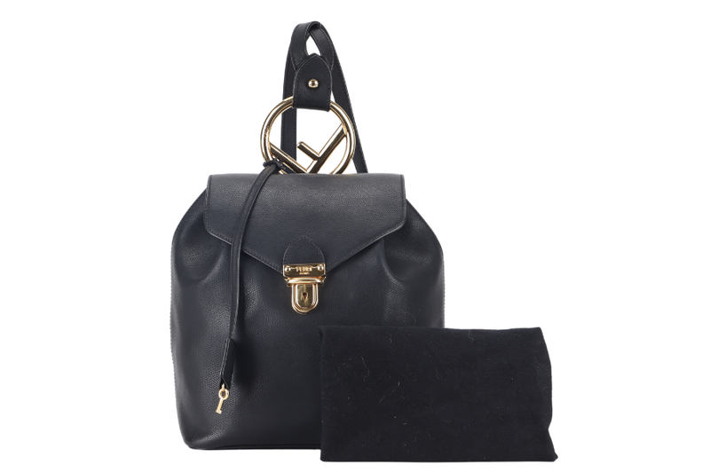 fendi vitello cruise f is fendi backpack 8bz043 black leather gold hardware with dust cover