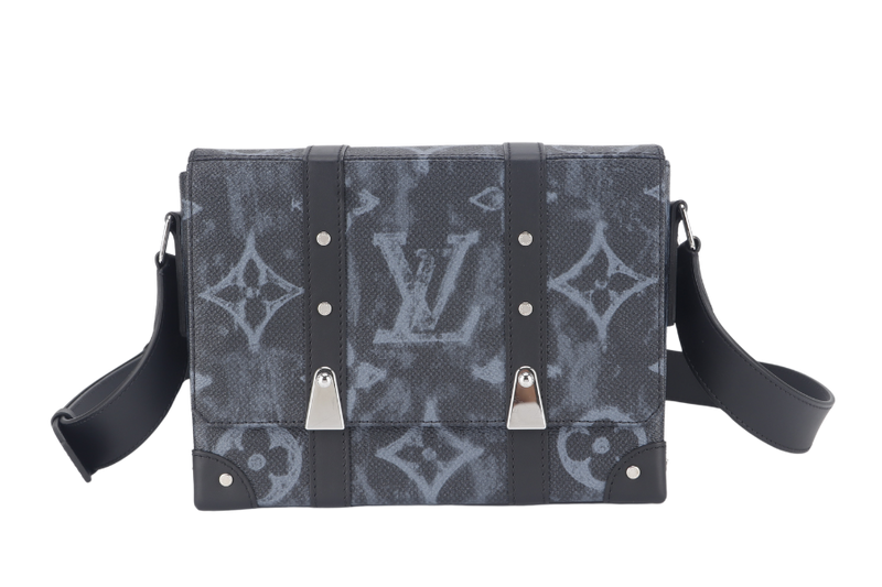 LOUIS VUITTON TRUNK MESSENGER (M57271) MONOGRAM PASTEL NOIR CANVAS WITH DUST COVER AND BOX