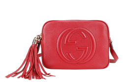 GUCCI SOHO DISCO CROSSBODY RED CALF LEATHER GOLD HARDWARE NO DUST COVER