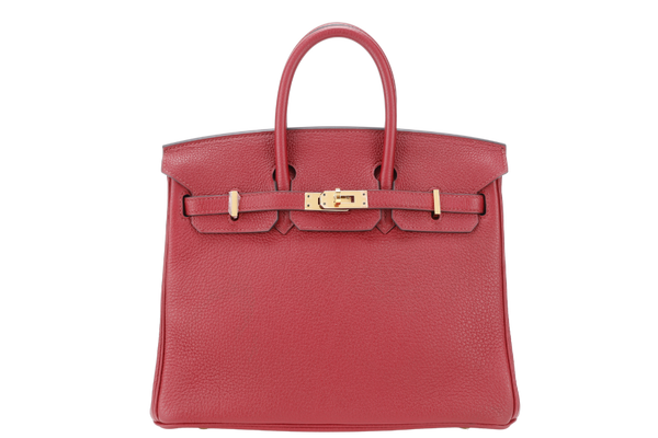 HERMES BIRKIN 25 ROUGE GRENAT TOGO GOLD HARDWARE STAMP C (YEAR 2018) WITH KEYS&LOCK, RAINCOAT, CARE CARD, DUST COVER AND BOX