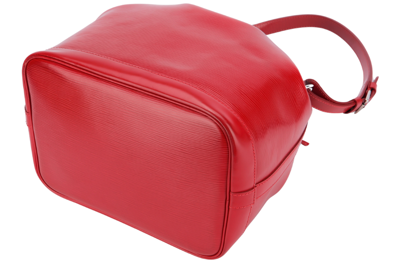 Louis Vuitton Petit Néonoé Red Epi Leather Bucket Bag (TJ1183), Silver Hardware, with Dust Cover