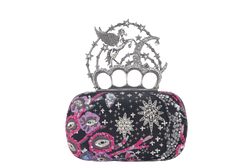 ALEXANDER MCQUEEN PEGASUS KNUCKLE EMBELLISHED CLUTCH SEQUIN & BEADS WITH DUST COVER AND BOX