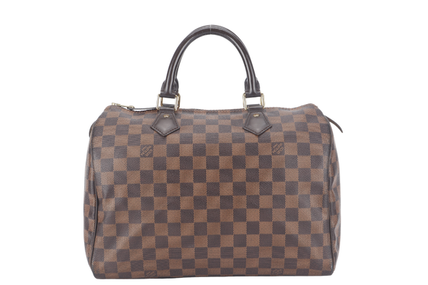 LOUIS VUITTON SPEEDY 30 (N41364) DAMIER EBENE CANVAS GOLD HARDWARE WITH KEYS&LOCK AND DUST COVER