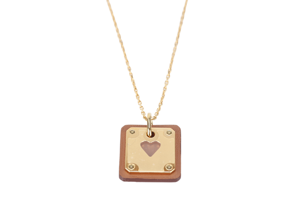 HERMES AS DE COEUR NECKLACE WITH DUST COVER AND BOX