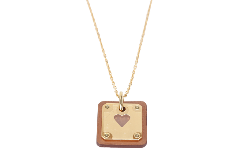 HERMES AS DE COEUR NECKLACE WITH DUST COVER AND BOX