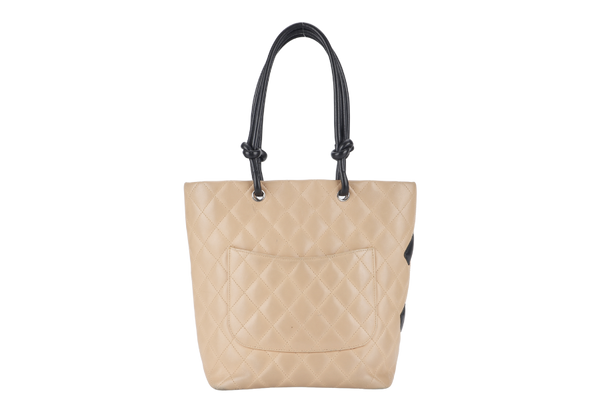 CHANEL CAMBON LINE TOTE (931xxxx) BEIGE LAMBSKIN SILVER HARDWARE NO CARD NO DUST COVER