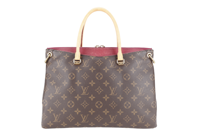 LOUIS VUITTON PALLAS MM MONOGRAM CERISE INTERIOR CANVAS GOLD HARDWARE WITH STRAPS AND DUST COVER