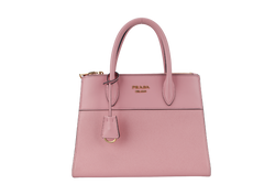 PRADA PARADIGME BAG (1BA103) PINK SAFFIANO LEATHER GOLD HARDWARE WITH STRAP AND DUST COVER