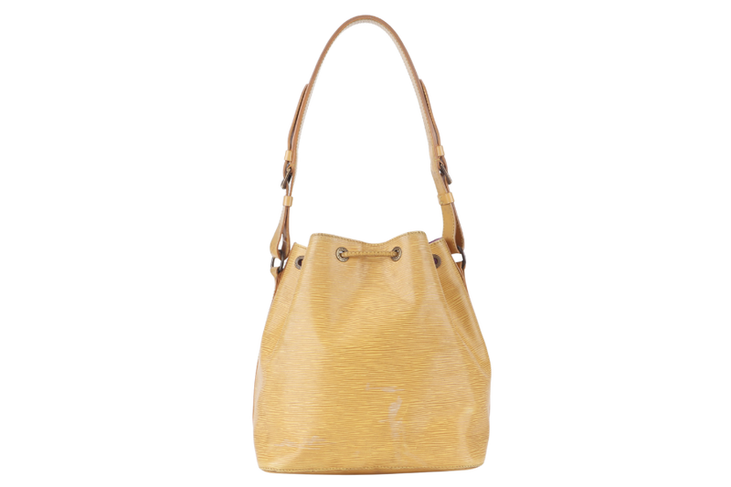 LOUIS VUITTON PETIT NOE DRAWSTRING SHOULDER BAG (M44101) YELLOW EPI LEATHER GOLD HARDWARE NO DUST COVER