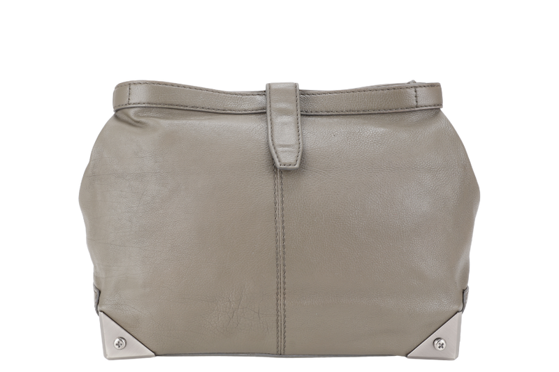 ALEXANDER WANG GREY CALF LEATHER CLUTCH BAG NO DUST COVER