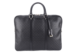 GUCCI DIAMANTE BRIEFCASE BLACK LEATHER 000926 WITH KEYS & LOCK AND DUST COVER