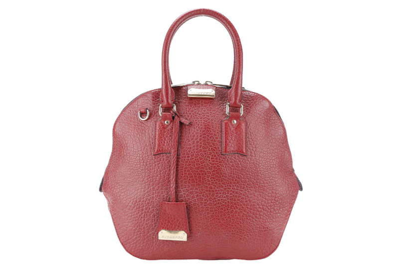 BURBERRY ORCHARD BAG MEDIUM MAROON LEATHER GOLD HARDWARE WITH LONG STRAPS NO DUST COVER