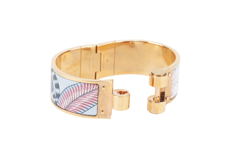 HERMES CHARNIERE BRACELET GM SIZE GOLD HARDWARE WITH DUST COVER AND BOX