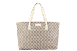 GUCCI GG SUPREME WHITE CANVAS TOTE WITH DUST COVER