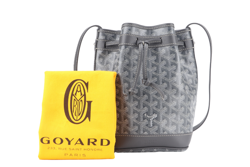 GOYARD BUCKET BAG GREY GOYARDINE WITH DUST COVER