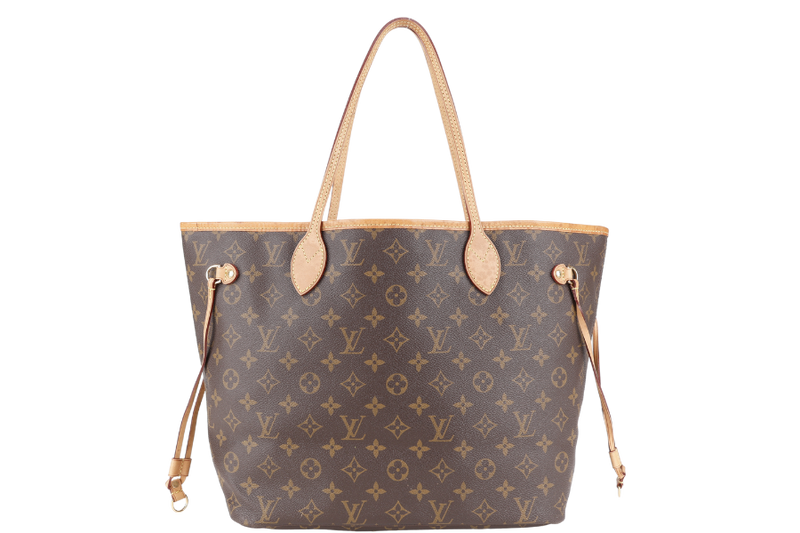 LOUIS VUITTON M46975 NEVERFULL MM MONOGRAM CANVAS GOLD HARDWARE WITH DUST COVER