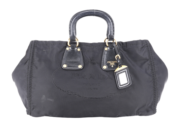 PRADA BN1995 NYLON TOTE NERO WITH CARD NO DUST COVER