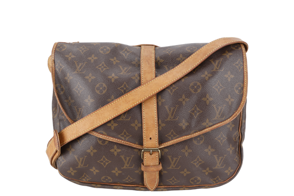 LOUIS VUITTON M42254 SAUMUR 35 MONOGRAM CANVAS GOLD HARDWARE WITH DUST COVER