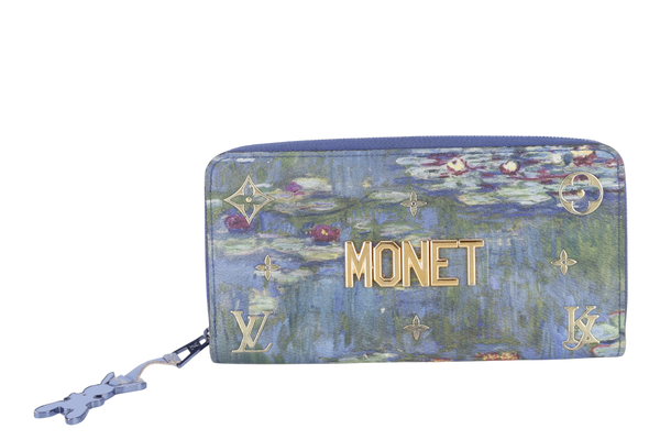 LOUIS VUITTON COLLECTION MONET LONG WALLET WITH DUST COVER AND BOX