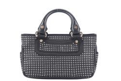CELINE MINI BOOGIE IN CRYSTAL ENCRUSTED BLACK SILK SILVER HARDWARE WITH DUST COVER