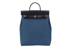 HERMES HERBAG A DOS ZIP RETOURNE TILT STAMP Z (2021) NAVY BLUE TOILE CANVAS & BLACK HUNTER LEATHER PALLADIUM HARDWARE STAMP Z (2021) WITH LOCK&KEYS, POUCH, DUST COVER AND BOX