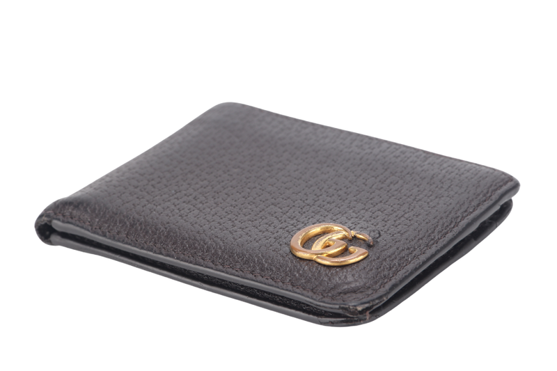 GUCCI MARMONT LEATHER BIFOLD WALLET GOLD HARDWARE WITH DUST COVER
