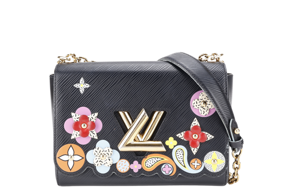 LOUIS VUITTON M41979 TWIST BLOOMING FLOWERS MEDIUM BLACK EPI LEATHER GOLD HARDWARE NO DUST COVER