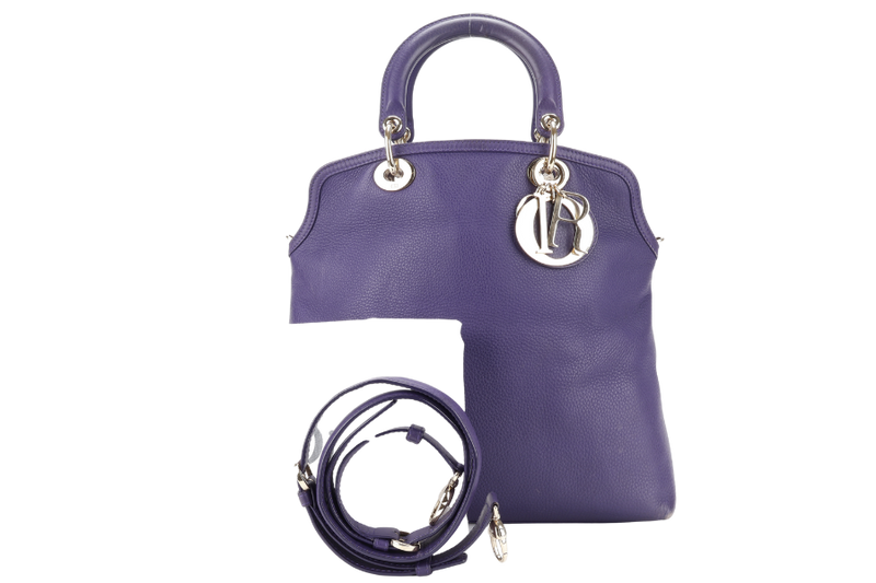 CHRISTIAN DIOR GRANVILLE PURPLE CALF LEATHER GOLD HARDWARE 17-BO-0173 WITH DUST COVER AND STRAPS