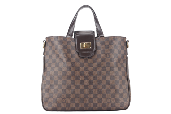 LOUIS VUITTON ROSEBERY CABAS (N41177) DAMIER EBENE CANVAS GOLD HARDWARE WITH DUST COVER AND STRAPS