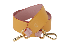 FENDI BAG STRAP PASTEL PINK-YELLOW CALF LEATHER GOLD HARDWARE WITH DUST COVER