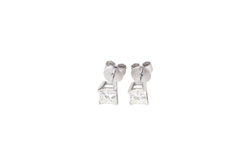 DIAMOND EARRINGS 18K WG 1.5G