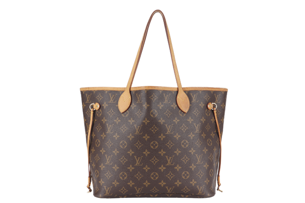 LOUIS VUITTON NEVERFULL MM (M46987) MONOGRAM CANVAS GOLD HARDWARE WITH POUCH