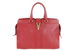 YVES SAINT LAURENT (YSL) CABAS CHYC BURGUNDY CALF LEATHER GOLD HARDWARE WITH LONG STRAPS NO DUST COVER