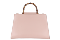 GUCCI NIMFAIR BAMBOO TOP HANDLE ( 453764.213317) LARGE MINI PINK LEATHER GOLD HARDWARE WITH LONG STRAP AND DUST COVER