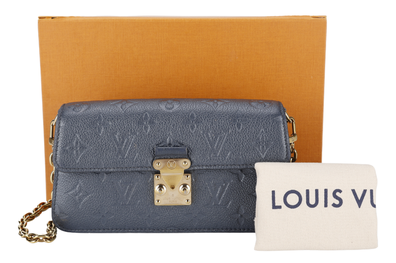 LOUIS VUITTON WOC METIS METALLIC GRAY MONOGRAM EMPREINTE LEATHER GOLD HARDWARE (2023) WITH CHAIN STRAPS, DUST COVER AND BOX