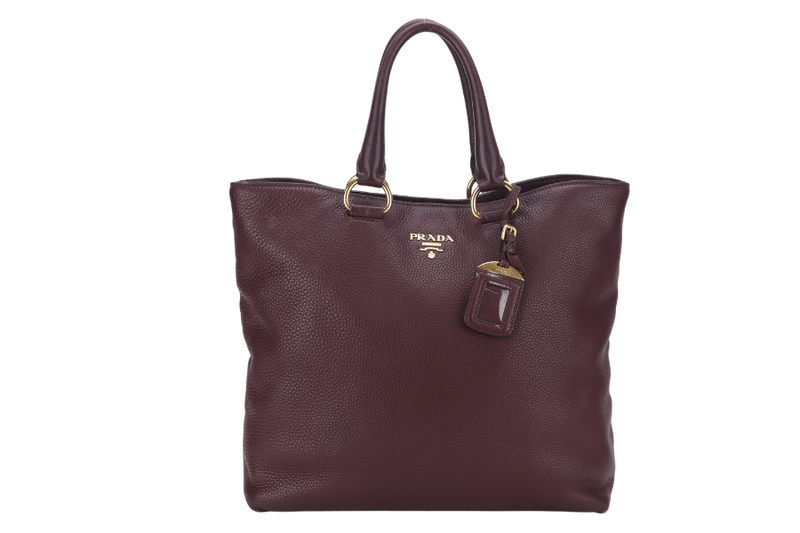 prada bn2865 2way bag granato vitello daino gold hardware with card and sling