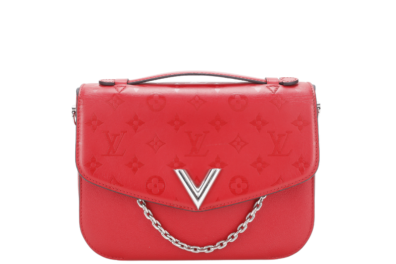 LOUIS VUITTON VERY MESSENGER (M51682) RUBIS MONOGRAM LEATHER GOLD HARDWARE WITH SLING AND DUST COVER