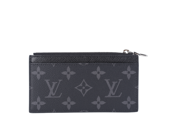 LOUIS VUITTON M30271 COIN CARD HOLDER BLACK TAIGARAMA WITH DUST COVER AND BOX