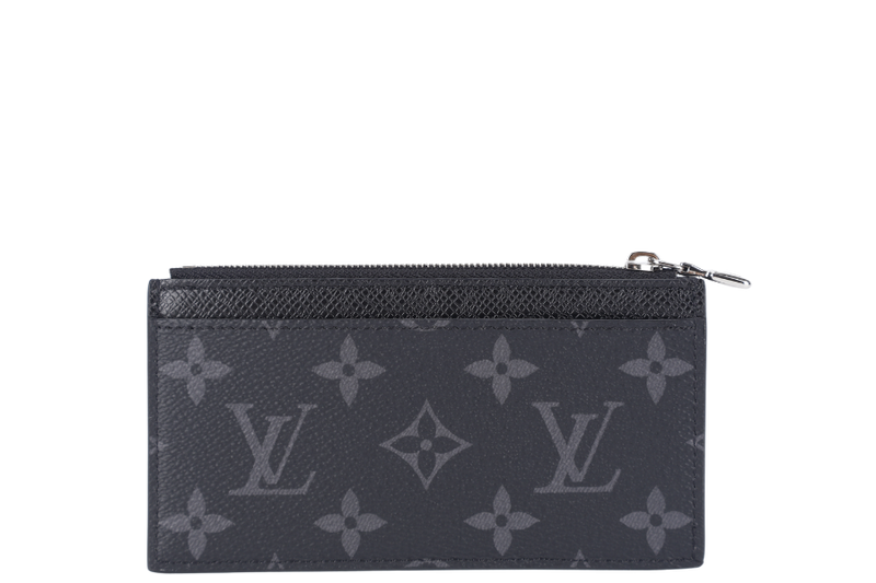 LOUIS VUITTON M30271 COIN CARD HOLDER BLACK TAIGARAMA WITH DUST COVER AND BOX