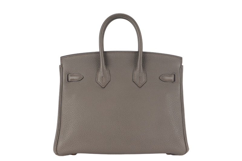 HERMES BIRKIN 25 ETAINE TOGO LEATHER RGHW STAMP Z (2021) WITH KEYS&LOCK, RAINCOAT AND DUST COVER