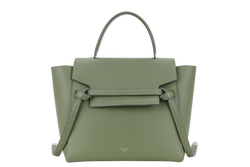 CELINE MICRO BELT BAG GREEN LEATHER GOLD HARDWARE WITH STRAPS AND DUST COVER