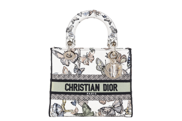 CHRISTIAN DIOR LADY DIOR MEDIUM LADY D-LITE BAG (50-MA-0293) GOLD HARDWARE WITH STRAPS, CARD AND DUST COVER