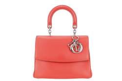 CHRISTIAN DIOR BE DIOR BI-COLOR ORANG, PINK SMOOTH LEATHER SILVER HARDWARE WITH STRAPS, CARD, DUST COVER AND BOX
